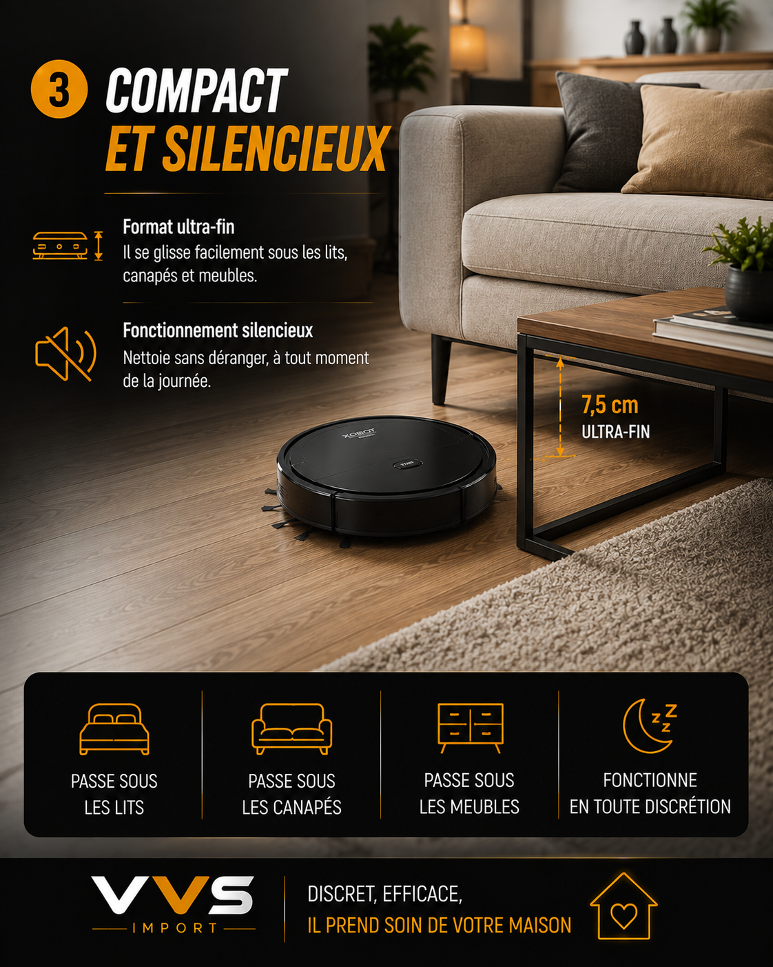 Aspirateur robot mini