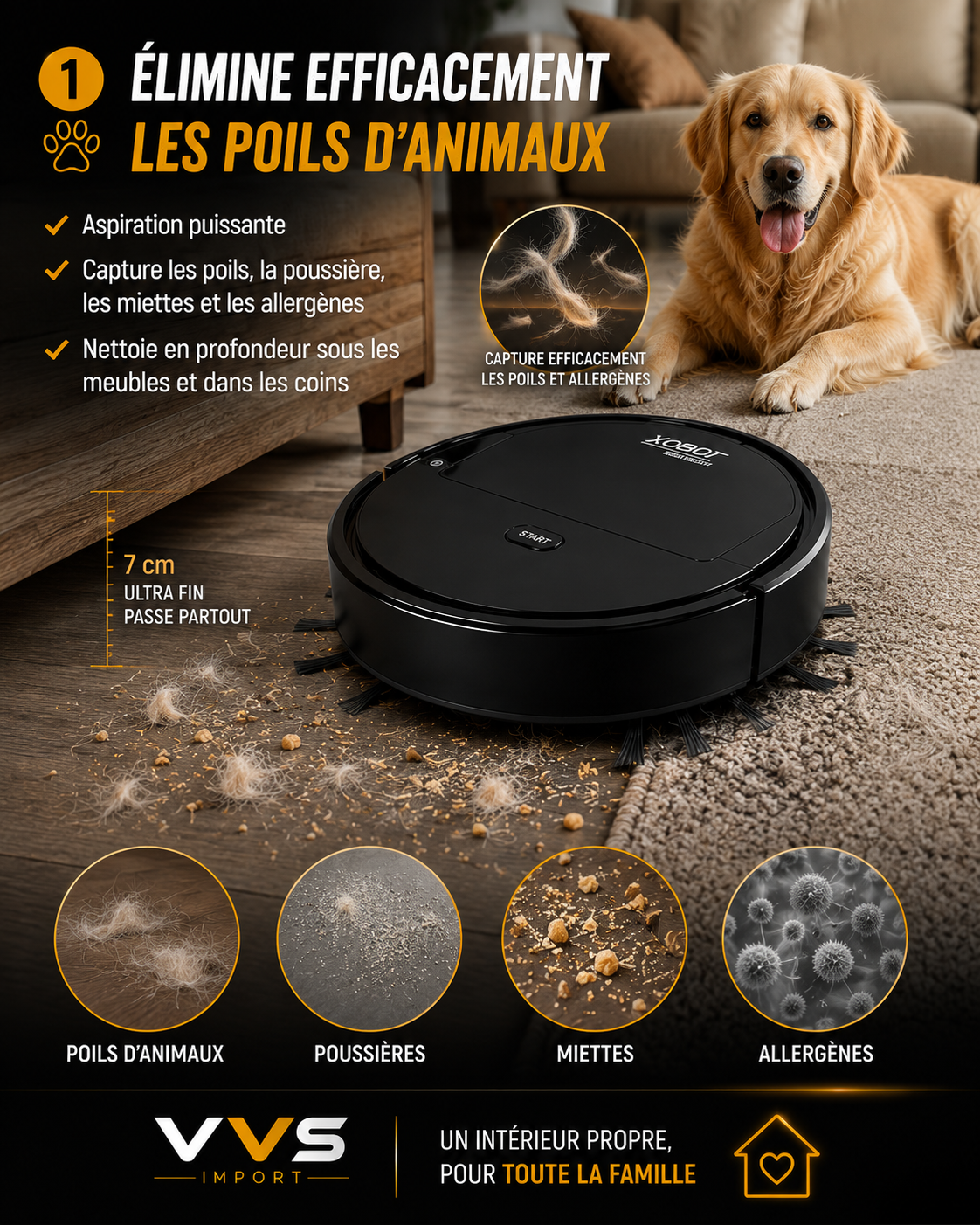 Aspirateur robot mini