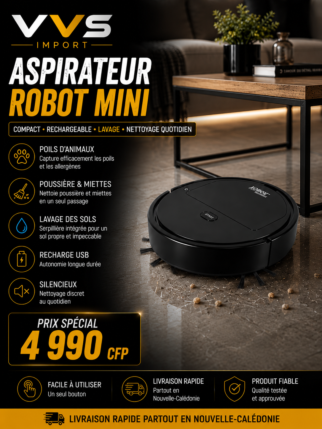 Aspirateur robot mini
